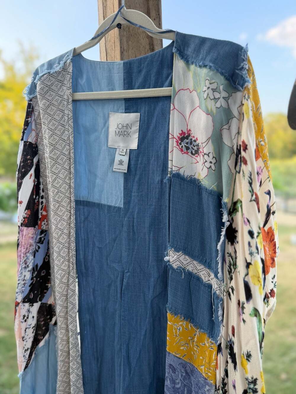 John Mark Women's Patchwork Floral Kimono Cardigan
